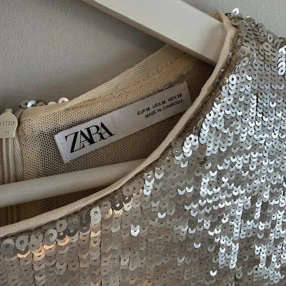 ZARA silver sequin dress - Picture 5 of 6